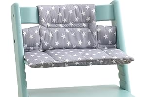 MHWGO Cojín para trona Tripp Trapp Stokke, Funda para Tronas de Bebe antideslizantes, Suave y grueso cojín para asiento de bebé de algodón orgánico, funda de repuesto, Juego de cojines para trona (B)
