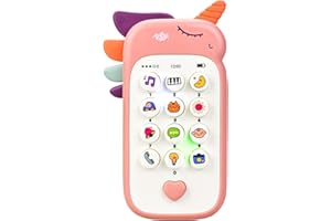 CREJOHY Play Phone for Baby Phone Toys 1 Year Old Girls Musical Toys for 1-3 Girls Interactive Play Phone Toy with Music Baby Toys 6-12 Month Toddler Girls 1st Birthday Gifts for Girls Present Age 6M+