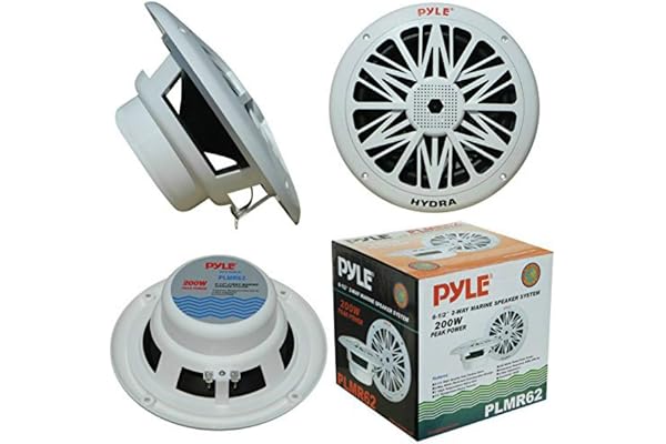 Pyle PLMR62 Couple Haut parleurs Haut-parleurs 2 Voies Blanches 6,5" 16,50 cm 165 mm diamètre intérieur étanche extérieur Piscine Bateau canot hôtel pub Bar 200 Watts rms 400 Watts Max par Couple