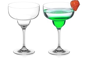 Paire de verres à margarita en cristal DIAMANTE - Collection 'Auris' - Cristal non décoré - Coffret cadeau de 2 verres à margarita Premium