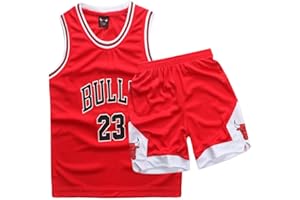 FUTERLY Completo Basket Bambino,2 Pezzi Completo Basket Ragazzo,Divisa Basket Bambino,Senza Maniche Maglia Basket Bambino,Canotta Basket Bambino e Pantaloncini,Completino Basket Bambino 4-14 Anni