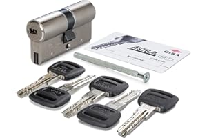 CISA 10A3S139012CLC5, Cilindro Europeo Astral S, Ottone Nichelato, 45/50 mm, Chiave Lunga, 5 Chiavi