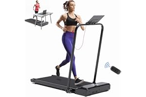 DICAO Folding Treadmill, Walking Pad Foldable, 1-12KM/H Under Desk Treadmills for Home/Office, Running Machine with 2.0HP Motor, Installation-Free Walking Treadmill with Remote Control