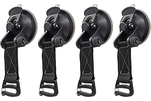 HIPIER Anclaje de Ventosas Resistentes con Gancho Ventosas Furgoneta Camper Negras para Coche Carpas con Toldo Lateral Accesorios de Lona de Camping Hogar 4 Piezas