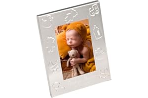 COSAS43 DETALLES PARA INVITADOS BODA-COMUNION-BAUTIZO Marco de Fotos Recuerdos para Bautizo con grabación. Lote de 12 Unidades. Detalles para Invitados a un Bautizo, Baby Shower.