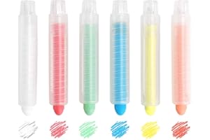 FAKEFACE 6 rotuladores de tiza líquida a base de agua, rotuladores de borrado en pastel, borrables en húmedo, punta de cincel reversible de 8 mm, rotuladores de dibujo para niños