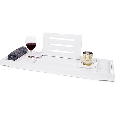WANLIAN 33 luxe bad Caddy lade voor badkamer bad tafel Caddy lade plank voor douche opslag organizer bad lade accessoires voor bad tafel Caddy lade