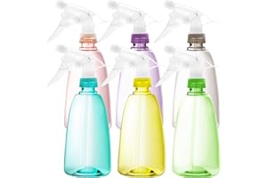 Youngever Lot de 6 Vaporisateur Vide Plastique 500ML, Bouteille Pulverisateur 500ML, Flacons Pulvérisateurs en 6 Couleur