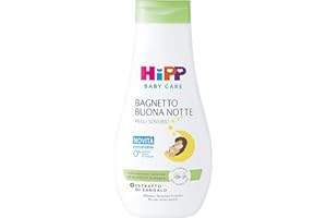 HiPP - Baby Care - Bagnetto Buonanotte, Bagnoschiuma per Bambini, Rilassa e Favorisce il Riposo, per Pelli Sensibili, con Estratto di Sandalo, 1 Flacone da 350 ml