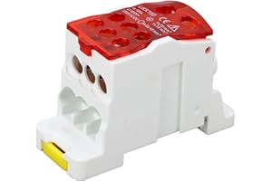 TOMOTATO Morsettiera Distribuzione 160A, UKK160A Morsettiera su Guida Din Scatola di Giunzione Alimentazione 690V 160A Scatola di Distribuzione Connettore Terminale Elettrico(Rosso)