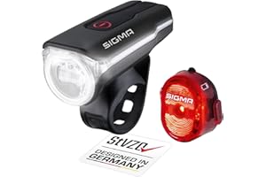 Sigma Sport zestaw oświetlenia rowerowego LED Aura 60 USB/Nugget II, światło przednie i tylne, dopuszczenie do ruchu drogowego (obowiązują przepisy lokalne), akumulator wielokrotnego ładowania, wodoszczelny