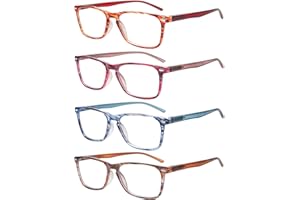 ZONLON 4 Pack Ladies Reading Glasses Blue Light Blocking, Anti Glare Stylish Spring Hinge Readers for Women