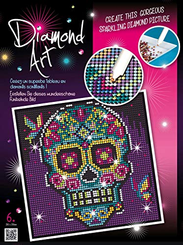 Sequin Art- Kit de Bricolaje para niños, Calavera, CREA Bonitos Coloridos Diamantes Pintados con Abalorios, (5013-1611)