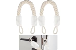 CRIVEPLE Türkordel Klemmschutz, 2 Stück Baumwolle Türstopper Klinke, Türkordel,Türkordel Klemmschutz, Türkordeln Türstopper, für Türen Haustier und Kinder Fingerschutz (Weiß)