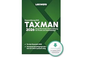 TAXMAN 2026 (für Steuerjahr 2025)| Download |Steuererklärungs-Software für Arbeitnehmer, Rentner u. Pensionäre, Familien, Studenten und im Ausland Beschäftigte | PC Aktivierungscode per Email
