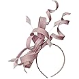 Caprilite Sinamay Headband Swirl Fascinator For Women Wedding Ascot Races (Dusty Pink)