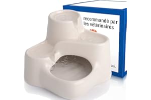 Miaustore Mini Fontaine à Eau pour Chat en Ceramique - 1,3 litres - Silencieuse - Facil à Entretenir - avec Detecteur de Mouvement