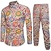 Produktbild BaZhaHei Herren Sets Volksbräuche Drucken Baumwolle und Leinen Lange Ärmel Hemd Mantel Hose Passen Lässiges Langarmhemd Business Slim Fit Hemd Druckbluse Top + Hose