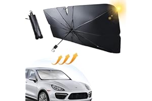 SLshiBo Sonnenschutz Auto Frontscheibe, Auto Frontscheibenabdeckung Innen, UV-Schutz & Hitzeblock, Tragbarer Faltbare Windschutzscheibe Sonnenschirm Regenschirm für Meisten A uto & SUV (140×79cm)