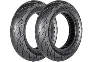 G.V.SHOP® Ruota Piena 10x2.5 (36mm) per Monopattino Elettrico – Pneumatico Solido Anti-Foratura Compatibile con Xiaomi, Ducati, Lexgo, Vivobike S2 60/70-6.5 (Nero puntini 2pz)