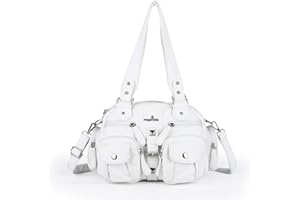 Angel Kiss Bolso Bandolera Mujer de Cuero PU Gran Capacidad Bolso de Hombro Bolso para Shopper Casual con Multi-Bolsillo Bolso de Señora