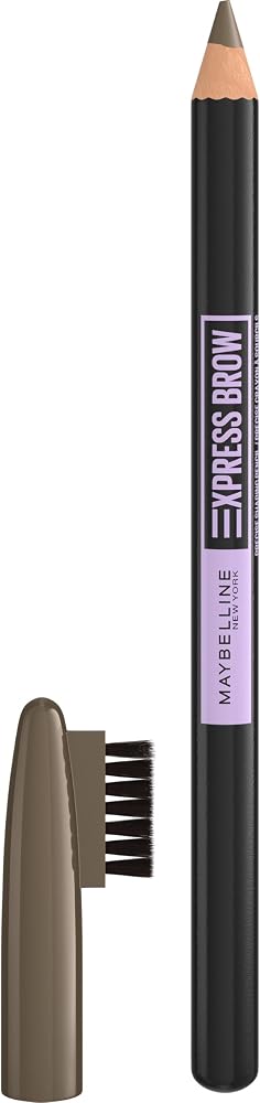 Maybelline New York Express Brow Shaping Pencil - Medium Brown | Doğal balmumu formülü, doğal efekt tonu, disiplin ve yapı, uzun ömürlü dayanıklılık