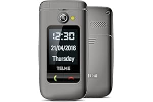 Emporia TellMe X200 , unlocked , Klapphandy Farbbildschirm Außenanzeige Notruftaste VGA-Kamera Space Grey