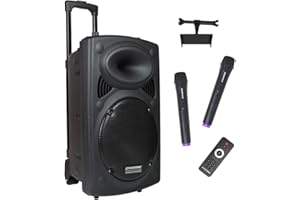 DYNASONIC - DYNAPRO 15 Plus (3ª Generación) Altavoz Bluetooth Portatil Profesional, Altavoz Bluetooth Potente 1000W 2 microfonos Karaoke y Soporte Tablet