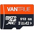 Vantrue 512GB Memory Card MicroSDXC UHS-I A2 High Speed 4K UHD Video High Speed Transfer Monitoring SD Card APC A2 with Adapter for Dash Cams, Body Cams, Action Camera, Surveillance & Security Cams