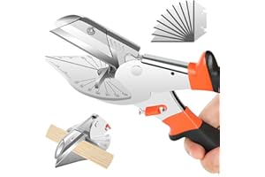 DINGBIU Miter Shears Cutter - 45 to 135 Degree Multi Angle Cutter Mitre Shears, Trunking Scissors Gasket Shear for Cutting Wood, PVC PPR PE Pipe, Branch, Wire Including 10 Spare Blade