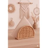 DUFFA Boho El Yapımı Rattan Pe&ccedil;etelik - Masa &Uuml;st&uuml; ve Mutfak i&ccedil;in Doğal Hasır Pe&ccedil;ete Tutucu, Bohem Ev Dekoru, Yarım Ay Tasarım