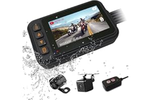 OBEST Dashcam Moto Caméra de Bord Étanche à Double 720P HD Lentille,3,0 Pouces IPS Écran,Dashcam Avant Et Arrière 120 Grand Angle, Enregistrement en Boucle, Surveillance du Stationnement