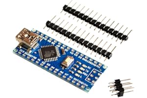 ElectroWorldFR Nano Mini Carte V3 USB ATmega 328 5V 16MHz CH340 Microcontrôleur Compatible UNO Nano Original V3