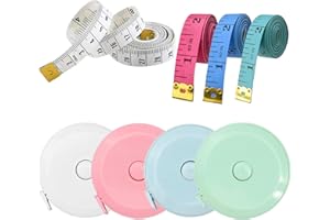 KUNOLI 8 Pcs Measuring Tape Body, Fabric Measuring Tape for Body Measurement Dual Sided 60 Inch/1.5M, Soft Retractable Tailors Masuring Tape, for Sewing, Dessmakers,Clothing, for Measure Length, Chest, Waist