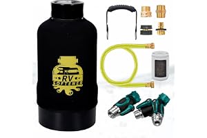 RV Water Softener System with Heavy Metal Filter & Protective Cover | 16,000 Grain Capacity | Removes Odors, Extends Resin Life 15% | Universal Fit for Motorhome, Camper, Travel Trailer