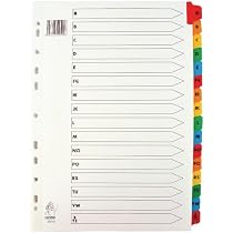 White Plastic A-Z File Dividers - A4 Size Alphabet Index Tabs For Organizing