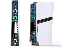 Kylfläkt för PS5 Pro, effektiv kylfläkt med justerbart hastighet/LED-ljus, temperaturstyrd PS5 PRO-kyltillbehör med USB 3.0-port