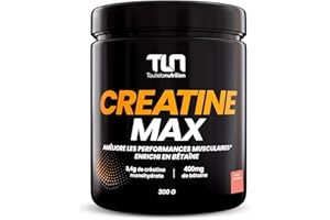 CREATINE MAX | Créatine Monohydrate Pure en Poudre | Enrichie en Bétaïne et Maltodextrine | Booster de Performances Musculaires | Sans Additifs | Pre Workout | Saveur Pastèque | 300g | TLN