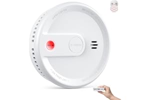 X-Sense - Detector de humo con 10 años de vida útil de la batería, alarma de incendio sin taladrar, modo de espera sin parpadeo, ultrafino, botón de prueba/silencio, XS0G-SN, juego de 1