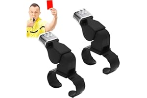 MEKEET 2PCS Whistles Sports Finger Grip Whistle Loud Crisp Sound Whistle Tooth Guard Referee Whistle Handheld Whistle Netball Whistle for Training and Outdoor Camping