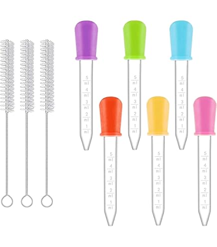 Contagocce In Silicone Alimentare - Set Da 10 Pezzi Con Spazzola, Capacità 5ml - Foto 13