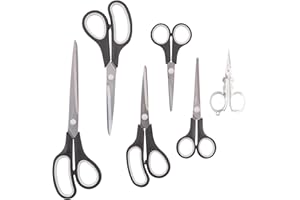 ‎GENERAL OFFICE General Office Scherenset: 6-teiliges Scheren-Set, Edelstahl mit Titanbeschichtung (Haushaltsschere, Haushalt Schere, Küchenhelfer)