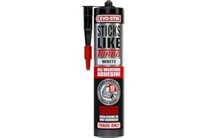 EVO-STIK Sticks Like Turbo Adhesive White - 290ml - All Weather - Fast Setting - Extreme Temperature & Movement Resistant