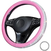 Glitzer Lenkradbezug Mit Diamanten – 37-38cm Universell, Rutschfest & Atmungsaktiv In Rosa