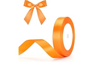 G2PLUS Nastro Raso Satinato Arancione: 20mm x 22m - Per Regali, Feste, Natale, Compleanni, Matrimoni, Bomboniere e Pacchi Decorativi