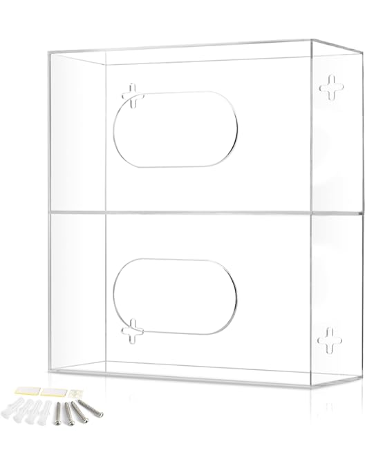 HIIMIEI Gloves Dispenser Wall Mount, Acrylic Triple Glove Box - View #7