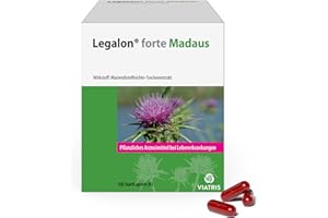 Legalon forte Madaus 100 Hartkapseln - Mariendiestel Kapseln, hilft die Leber zu entgiften, pflanzliches Arzneimittel, unterstützt die natürliche Leberfunktion - mit 140mg Silymarin