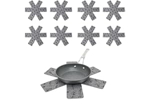 EBHO 8 Stück Pfannenschutz Stapelschutz,Pfannenschoner Topfschutz, Hitzebeständigerung, Stapelschutz, Topfschoner Anpassbare Größe, Anti-Rutsch Stapelschutz