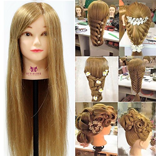 Neverland Beauty Professional 26"Super Long 70% Real Hair Training Head With Free Clamp For College and Professional Use