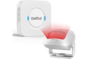 CallToU PIR Bewegungsmelder Alarm mit Durchgangsmelder Funk Türklingel System – Kabellose Durchgangsmelder Ladentür für Einfahrt, Geschäft, Senioren, Patienten, Zuhause, Büro, Garage